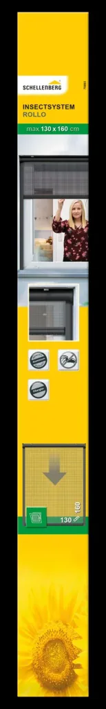 Insect screen roller blind for windows, anthracite, 130 x 160 cm