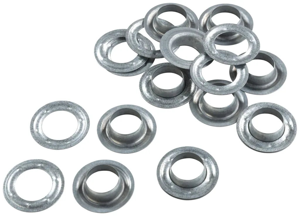 Eyelets with washers, 20 mm, galvanized, 10 pieces, for 480095 eyelet pliers XXL