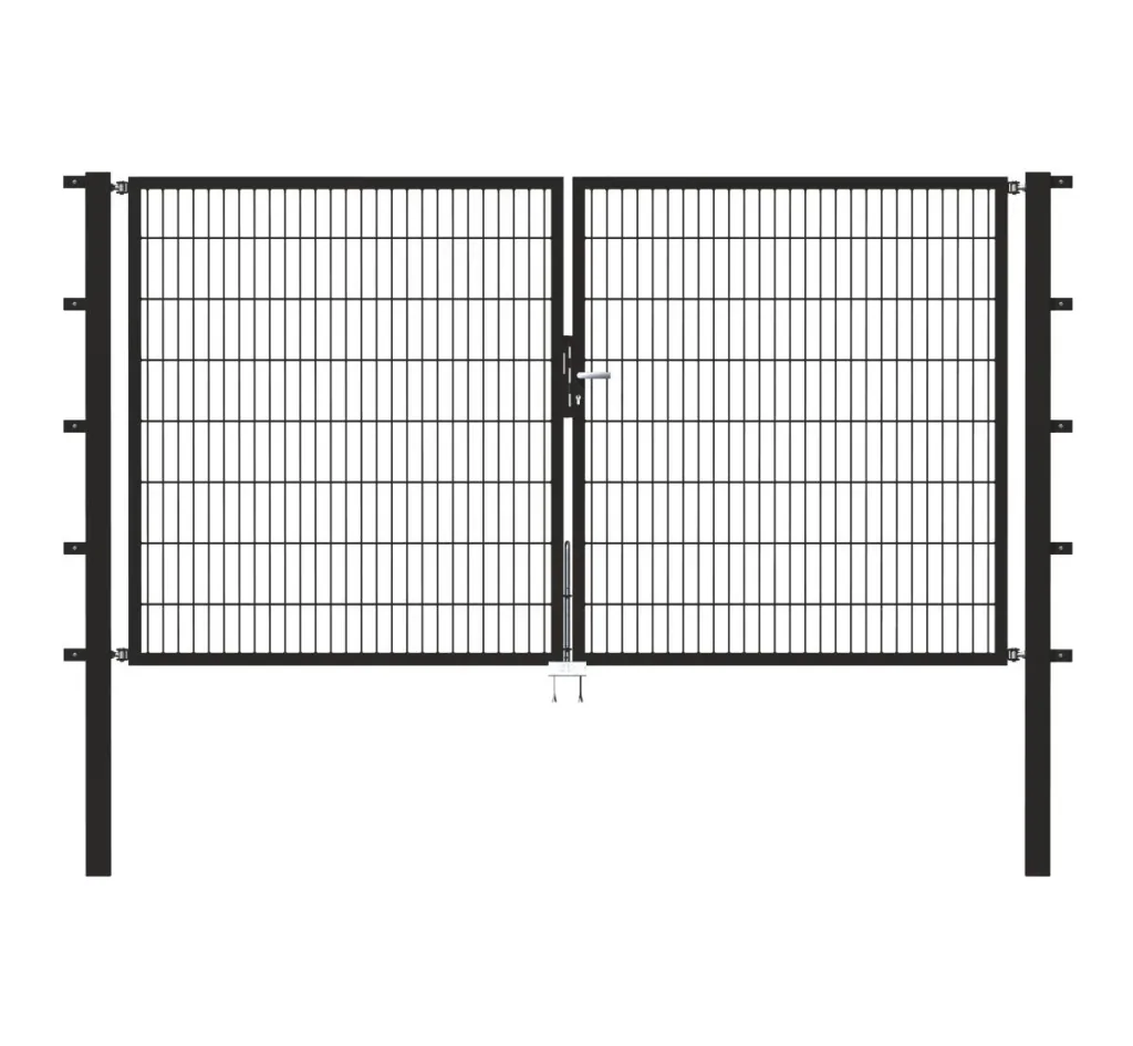 Double gate Flexo with accessories, anthracite, width 400 cm, height 100 cm, PF: 8 x 8 cm