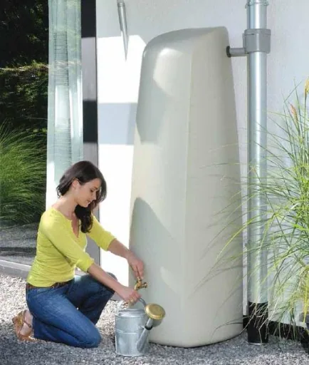 Rain barrel, wall tank "Elegance", sand beige, 400 liters