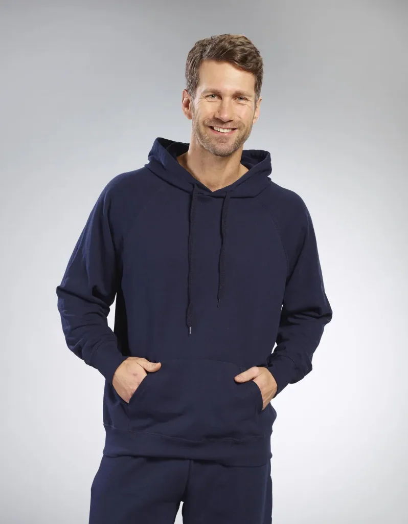 Hoody with kangaroo pocket, color navy, size L
