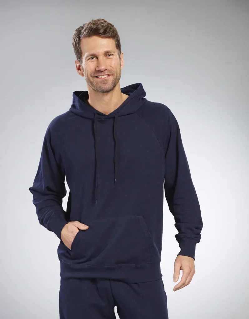 Hoody with kangaroo pocket, color navy, size L
