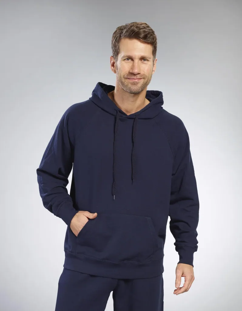 Hoody with kangaroo pocket, color navy, size L