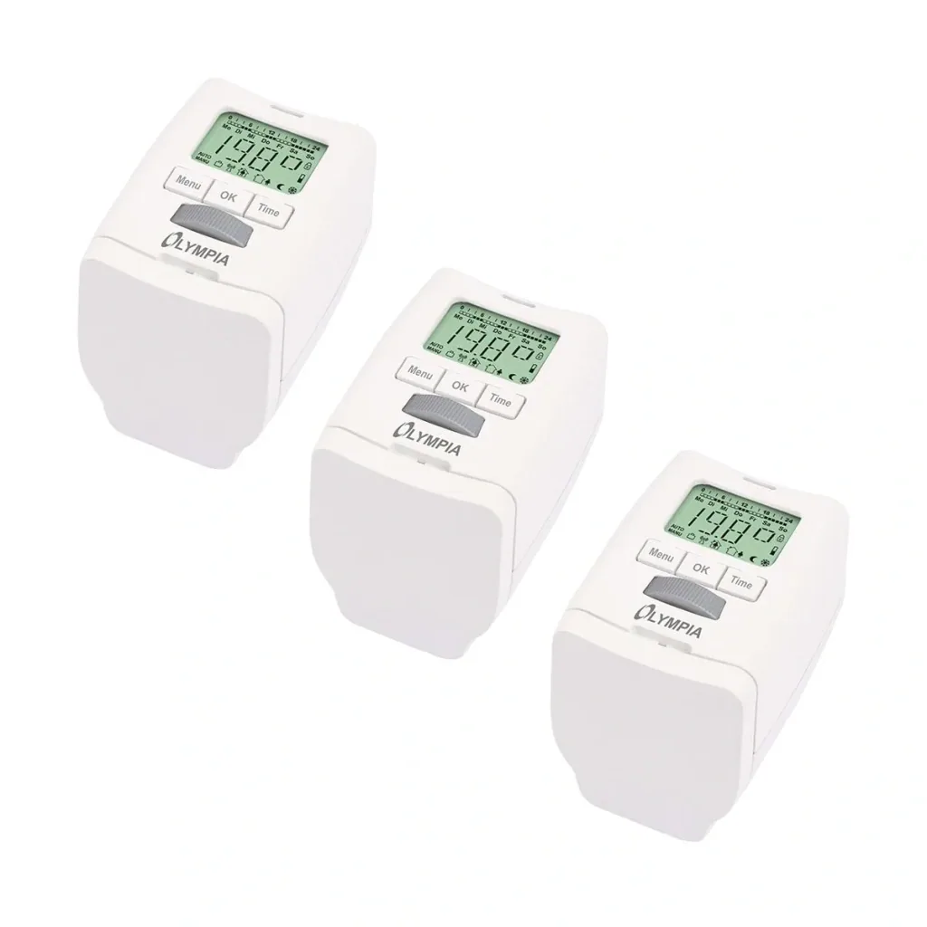 Energy-saving controller for radiators with window open detection, set of 3