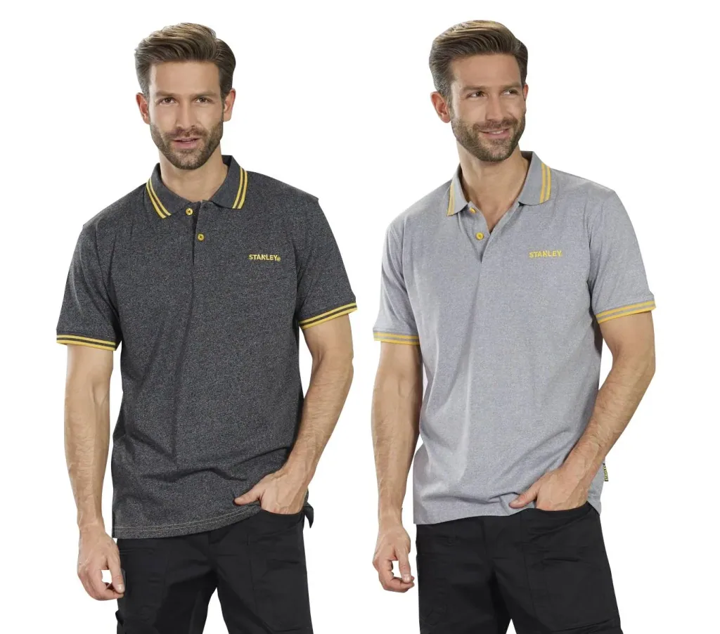 Polo shirt, color black/mottled, size L