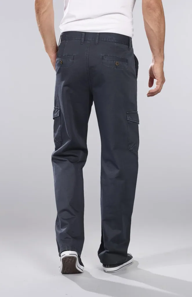 Cotton twill cargo pants, blue/grey, size 25