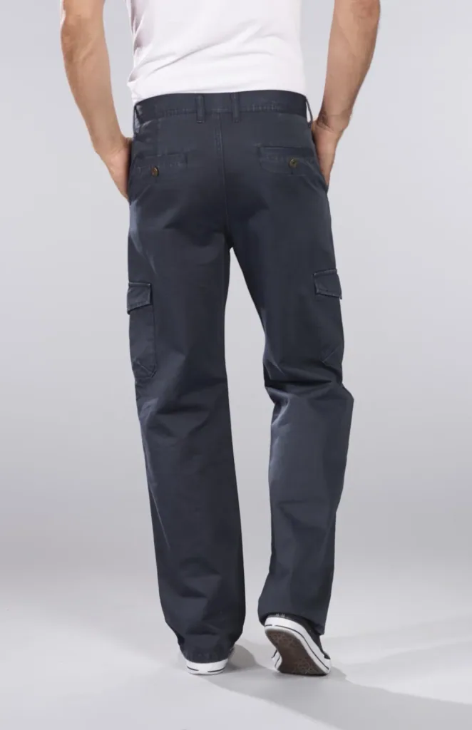 Cotton twill cargo pants, blue/grey, size 25