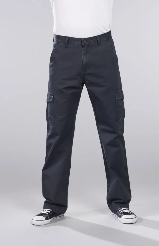 Cotton twill cargo pants, blue/grey, size 25