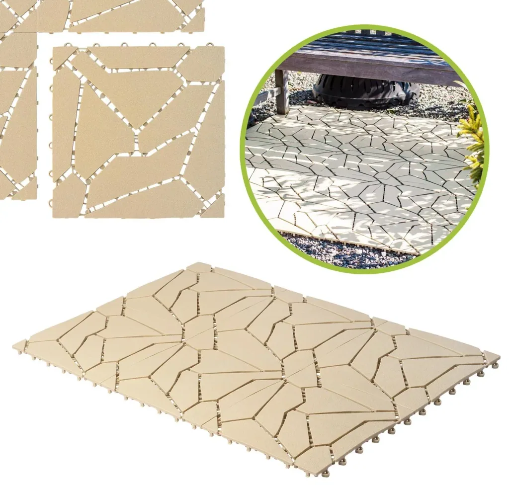 Garden slabs, natural stone look, 30 x 30 cm, set of 6