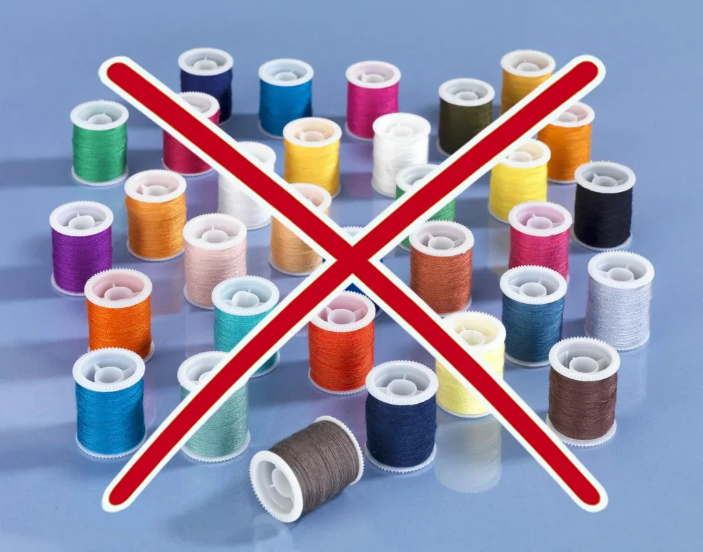 Sewing thread transparent dark set of 2