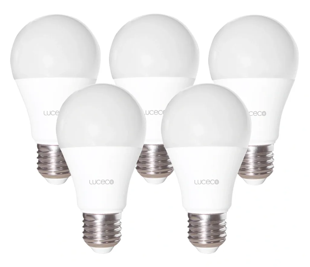 Set of 5 LED light bulbs, E 27, 9 watts, 810 lumens, 2700 K
