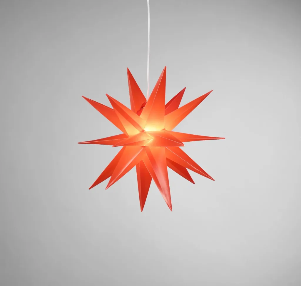 LED plastic star red 35 cm