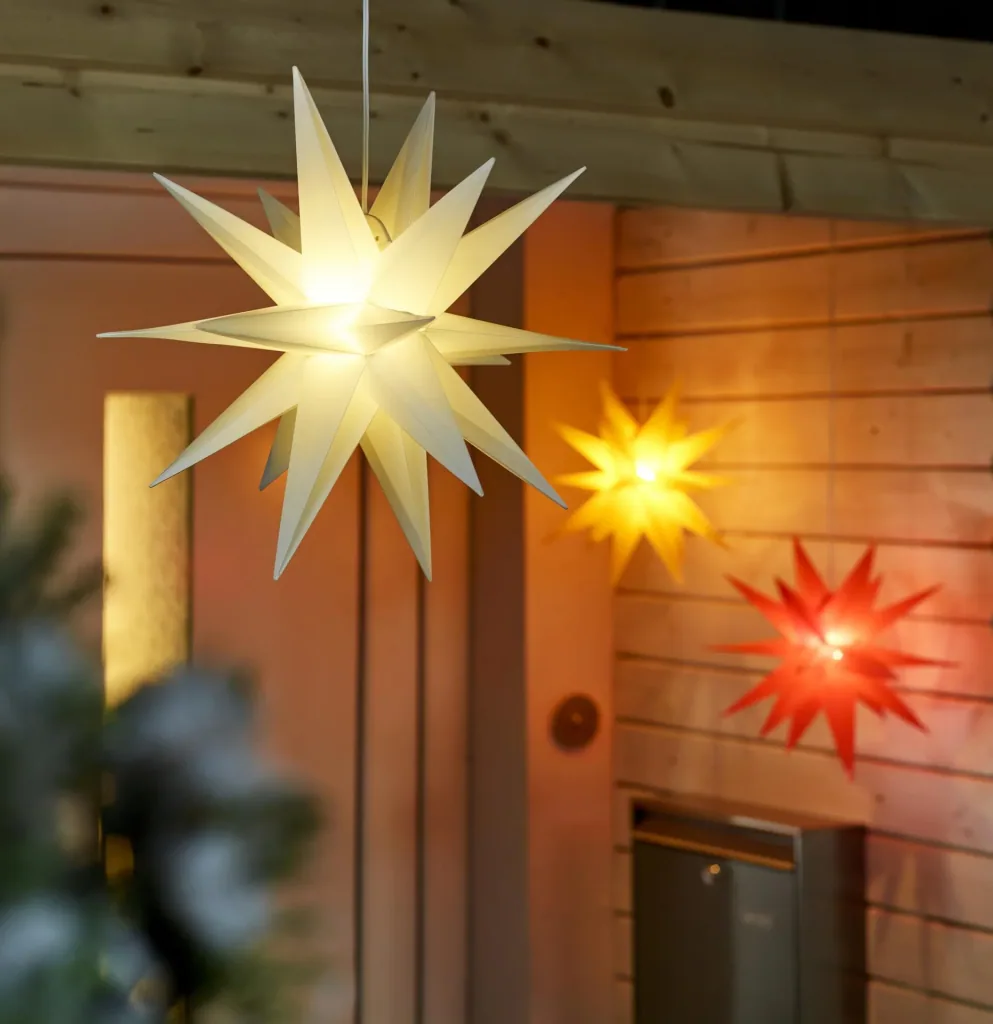 LED plastic star, white, ø 25 cm
