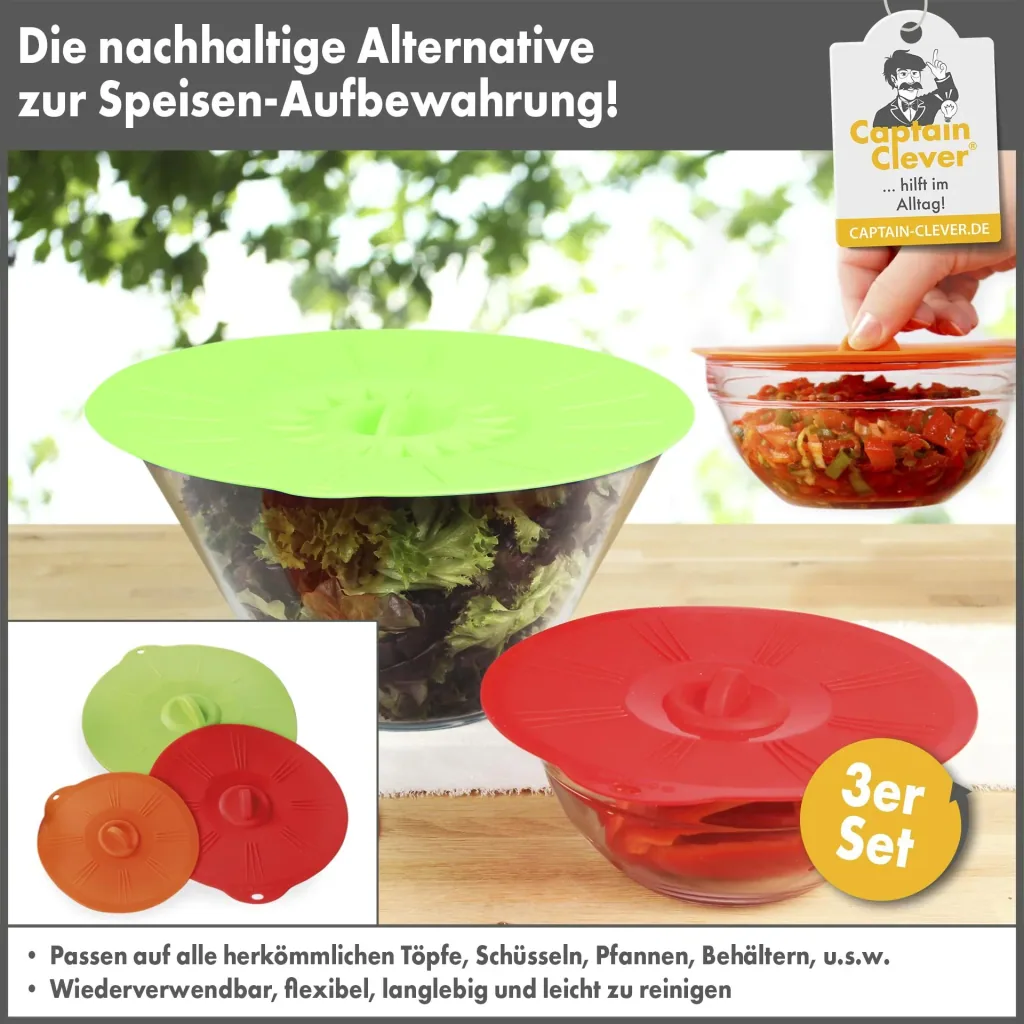 Silicone storage lids, large, 3 pieces