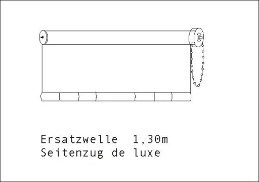 Replacement curtain De Luxe "Ocean white", 130 cm, incl. wave - side pull
