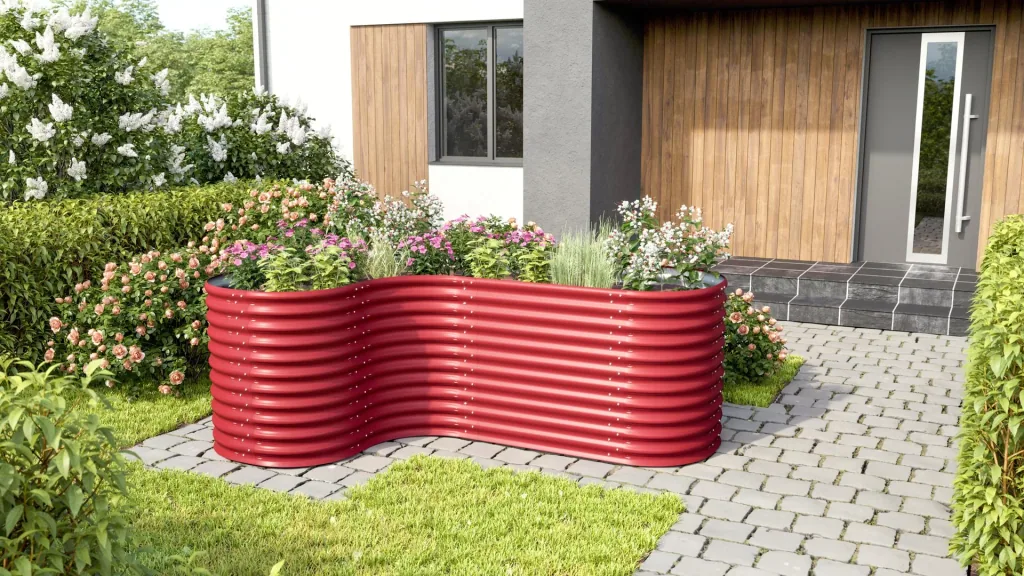 Raised bed extension Curve 858, color ruby