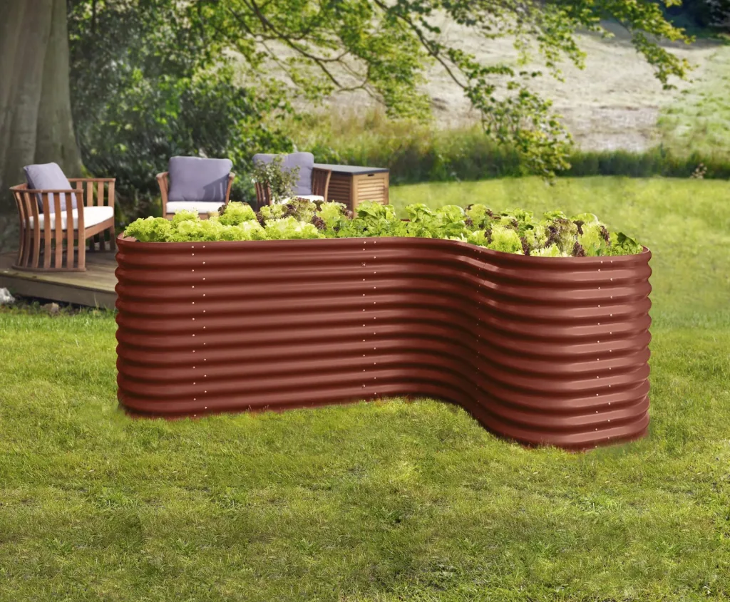 Raised bed extension Curve 858, color ruby