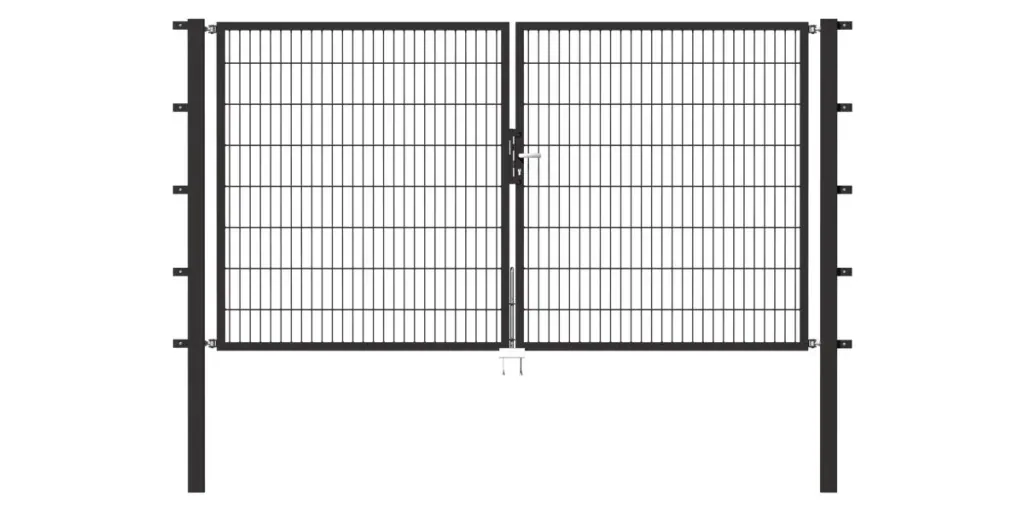 Flexo double gate with accessories, anthracite, width 250 cm, height 140 cm, PF: 60x60 cm