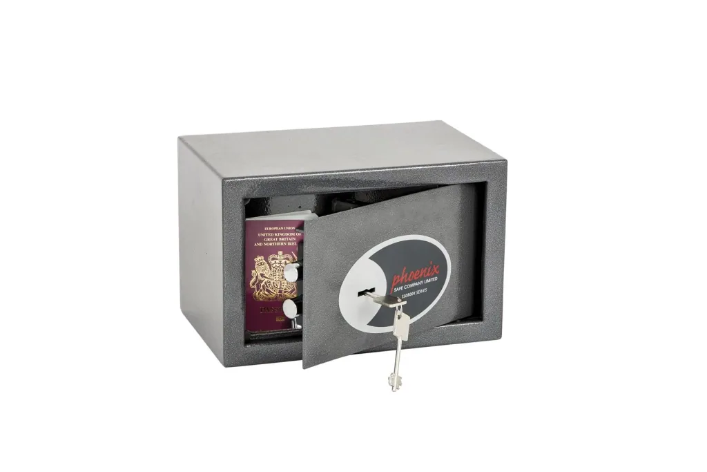 Vela Home & Office safe with key lock, external dimensions 200 x 310 x 200 mm