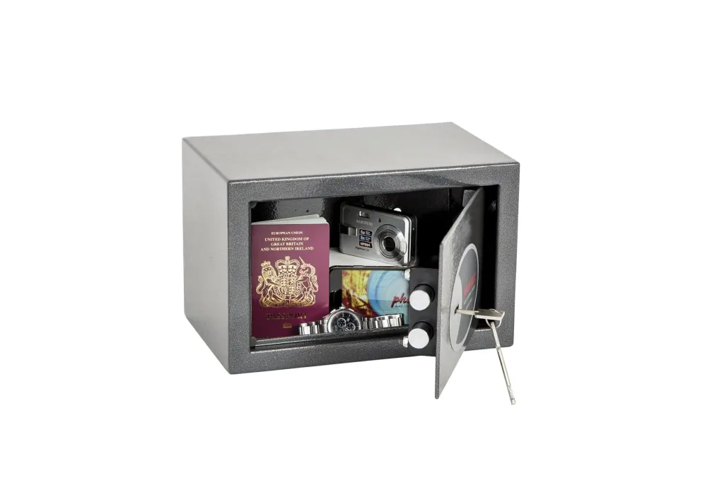 Vela Home & Office safe with key lock, external dimensions 200 x 310 x 200 mm