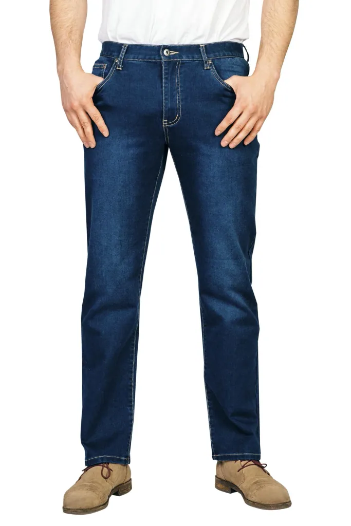 Stretch denim jogging pants, bluestone, size 58