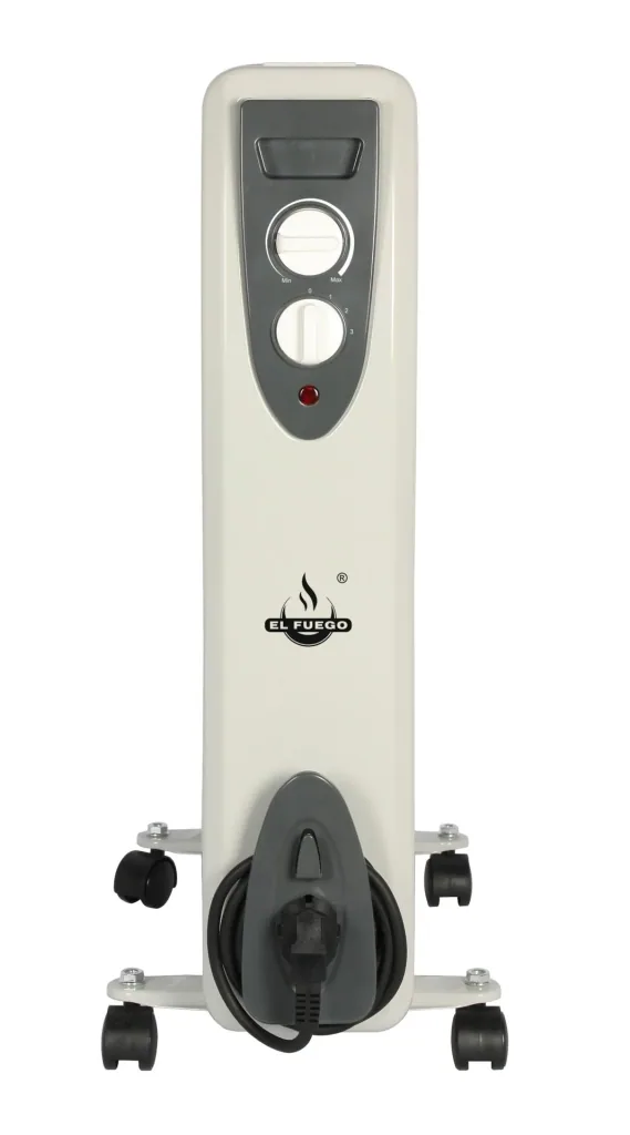 Mobile oil radiator, white, 11 fins