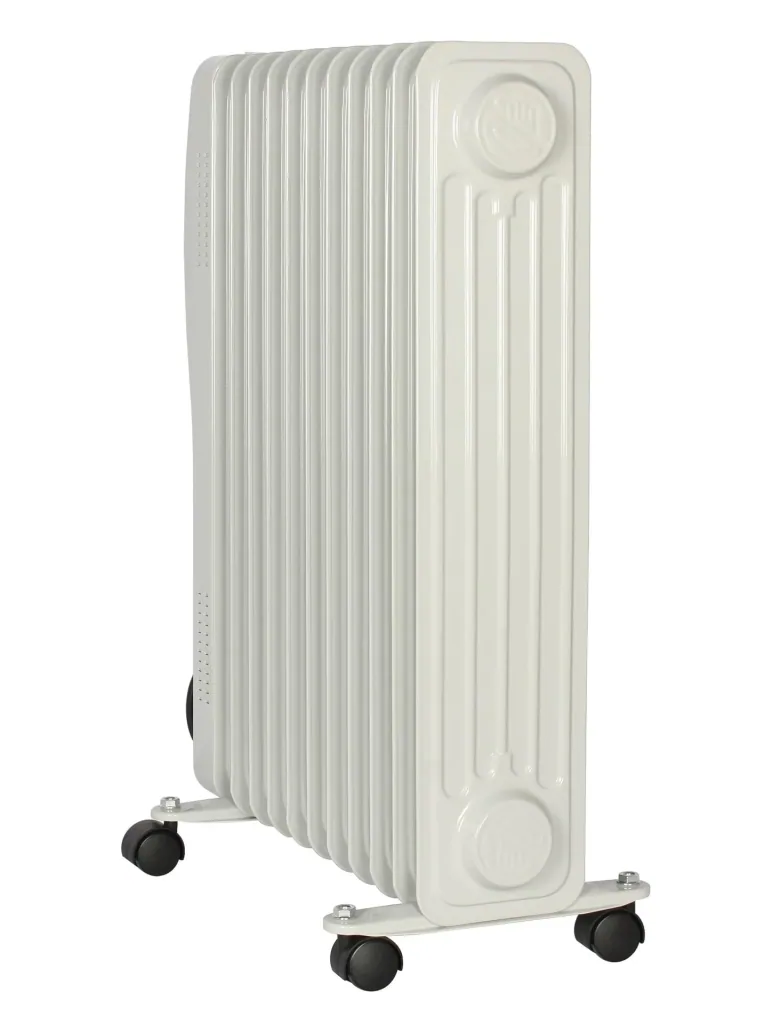 Mobile oil radiator, white, 11 fins