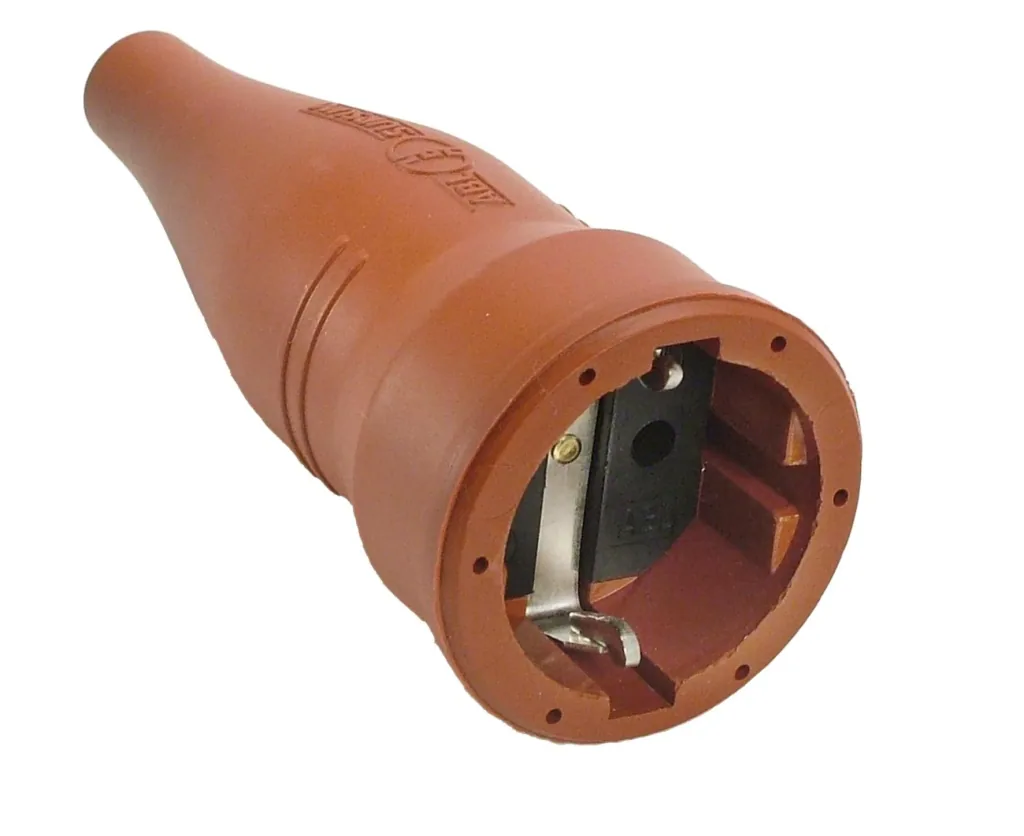 Solid rubber coupling - 2 pieces with protective contact IP 20 - red