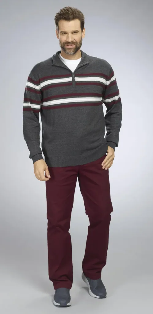 Striped sweater, anthracite, size M