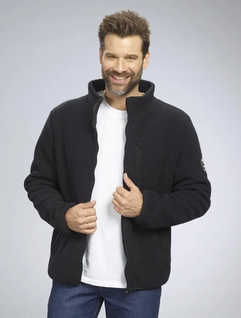 Berber fleece jacket, color black, size L