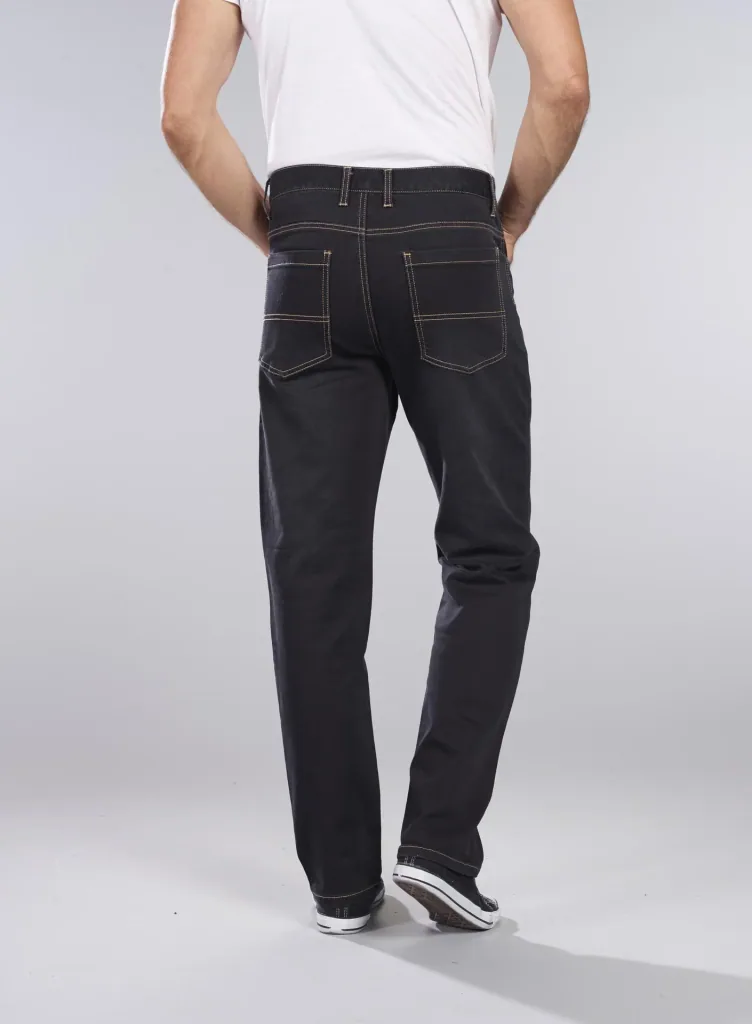 Stretch denim jogging pants, black, size 50