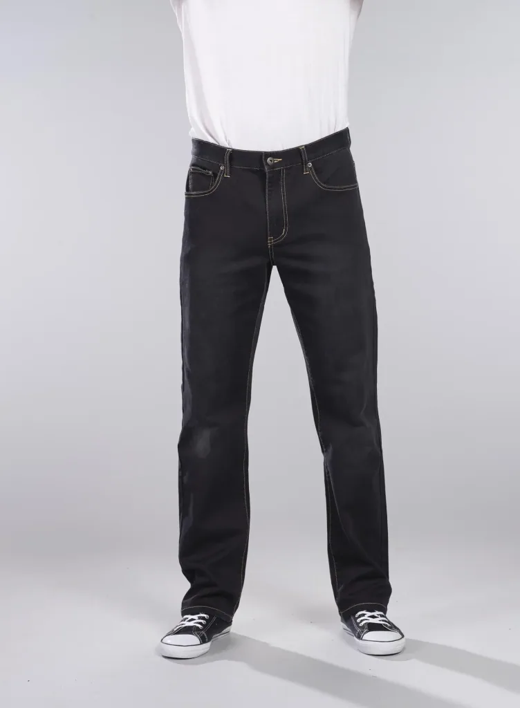 Stretch denim jogging pants, black, size 50