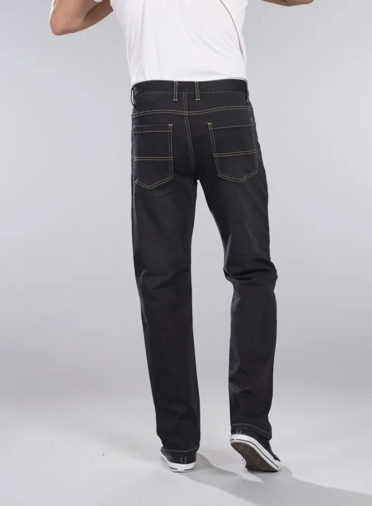 Stretch denim jogging pants, black, size 50