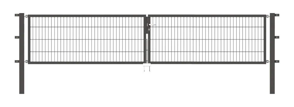 Double gate Flexo with accessories, anthracite, width 400 cm, height 80 cm, PF: 8 x 8 cm