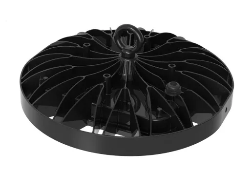UFO-shaped LED high bay offers 200 W, 20100 lm, 5000 K (neutral white) and IP65 protection.