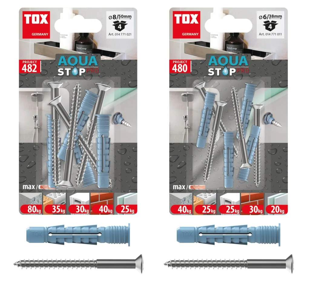 All-purpose dowel Aqua Stop Pro 8 x 50 mm + lens head screw 6 x 70 mm, 2 pieces
