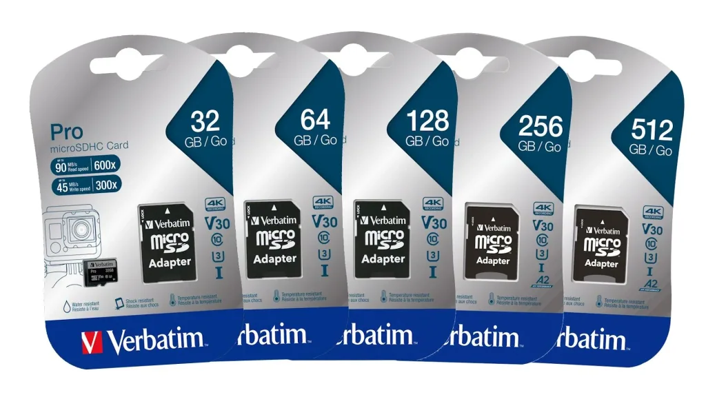 512 GB microSDXC memory card with SD card adapter, U3, UHS-I