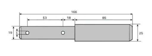 Top link stepped bolt, Cat. 2 (Ø 25 mm) - 1 (Ø 19 mm)