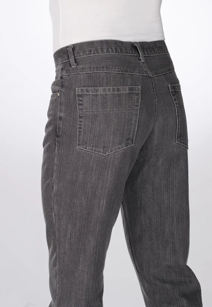Comfortable jeans in 5-pocket style, color gray, size 25