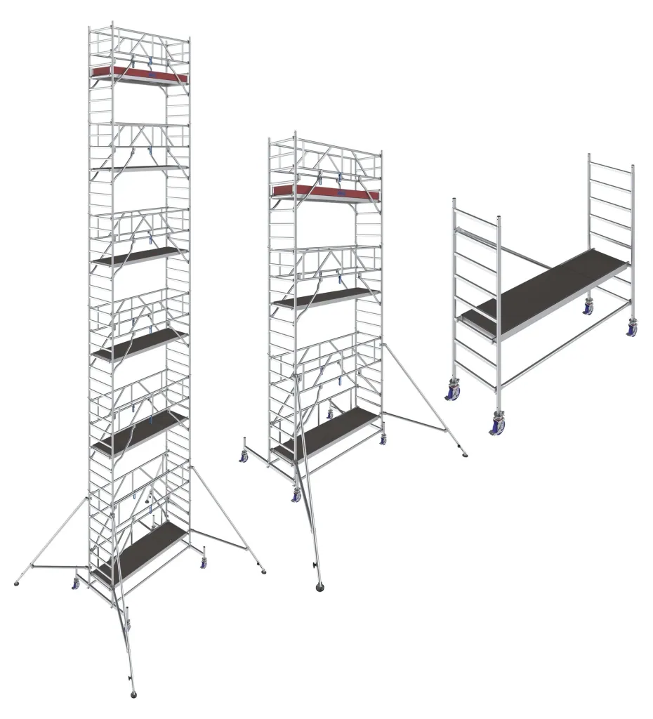 STABILO mobile scaffolding series 10, bay length 2.50 m, working height approx. 6.40 m