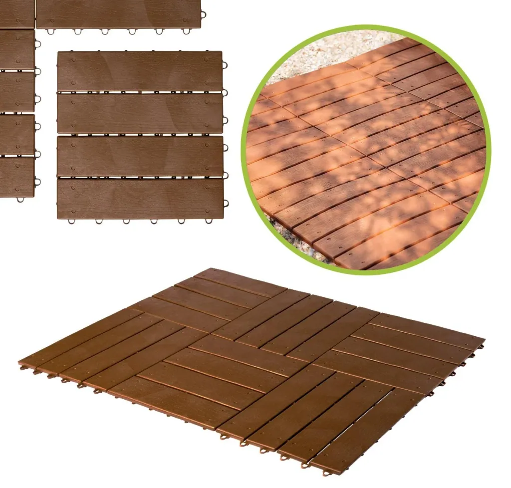 Garden slabs, wooden plank look, 30 x 30 cm, set of 6