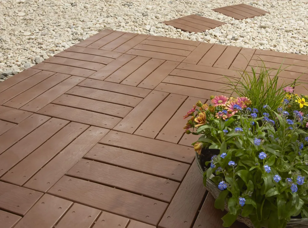 Garden slabs, wooden plank look, 30 x 30 cm, set of 6