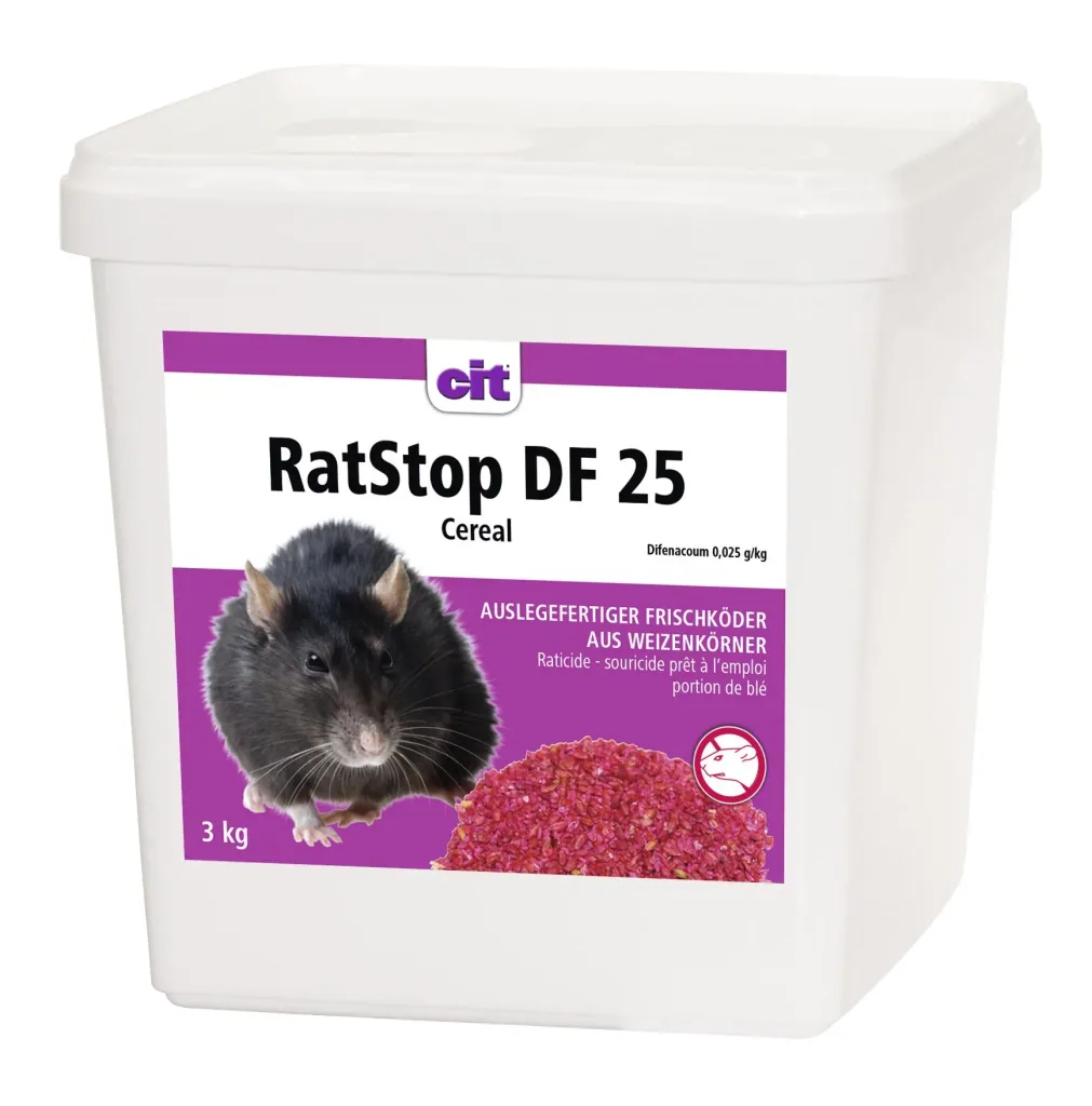 RatStop DF 25 Cereal fresh bait, for indoor and outdoor use, 3 kg
