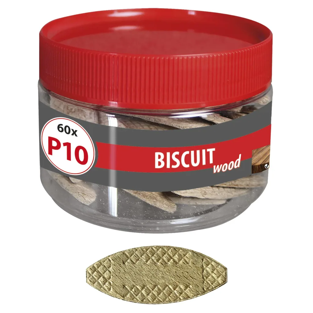 Wooden flat dowels Biscuit Wood P10, 60 pieces