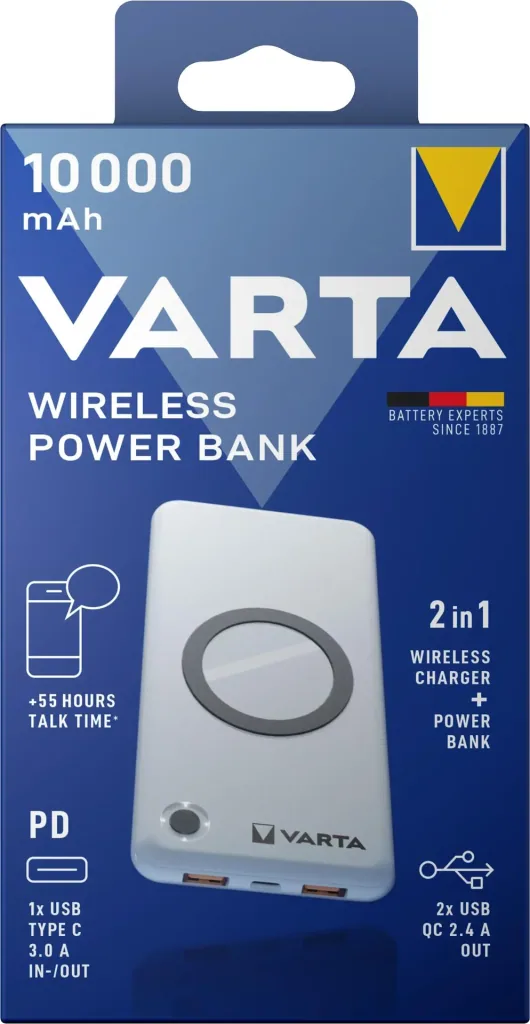 Wireless Powerbank 10000, pass-through charging function and USB-C PD output