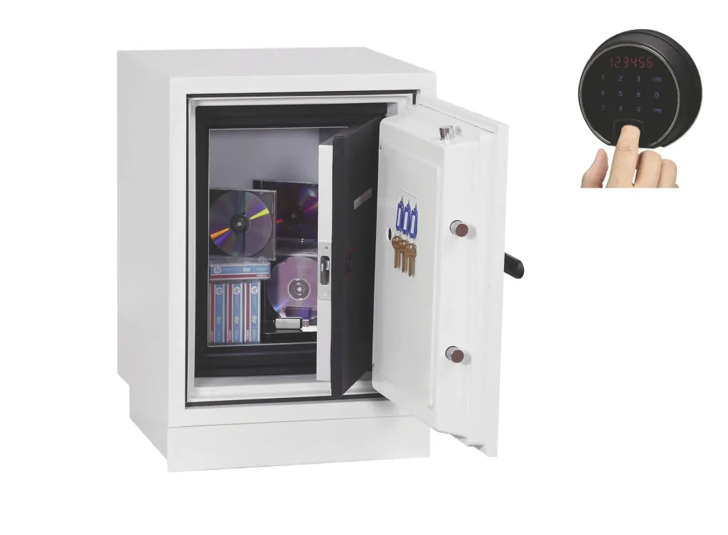 Data protection safe Datacare external dimensions 600 x 470 x 470 mm, with fingerprint lock