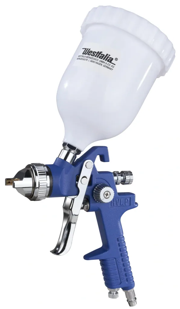 Paint spray gun with gravity feed cup, 600 ml