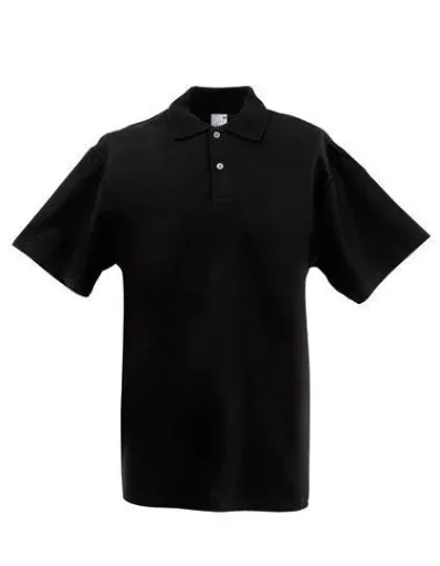 Polo shirt with pique structure, color black, size M