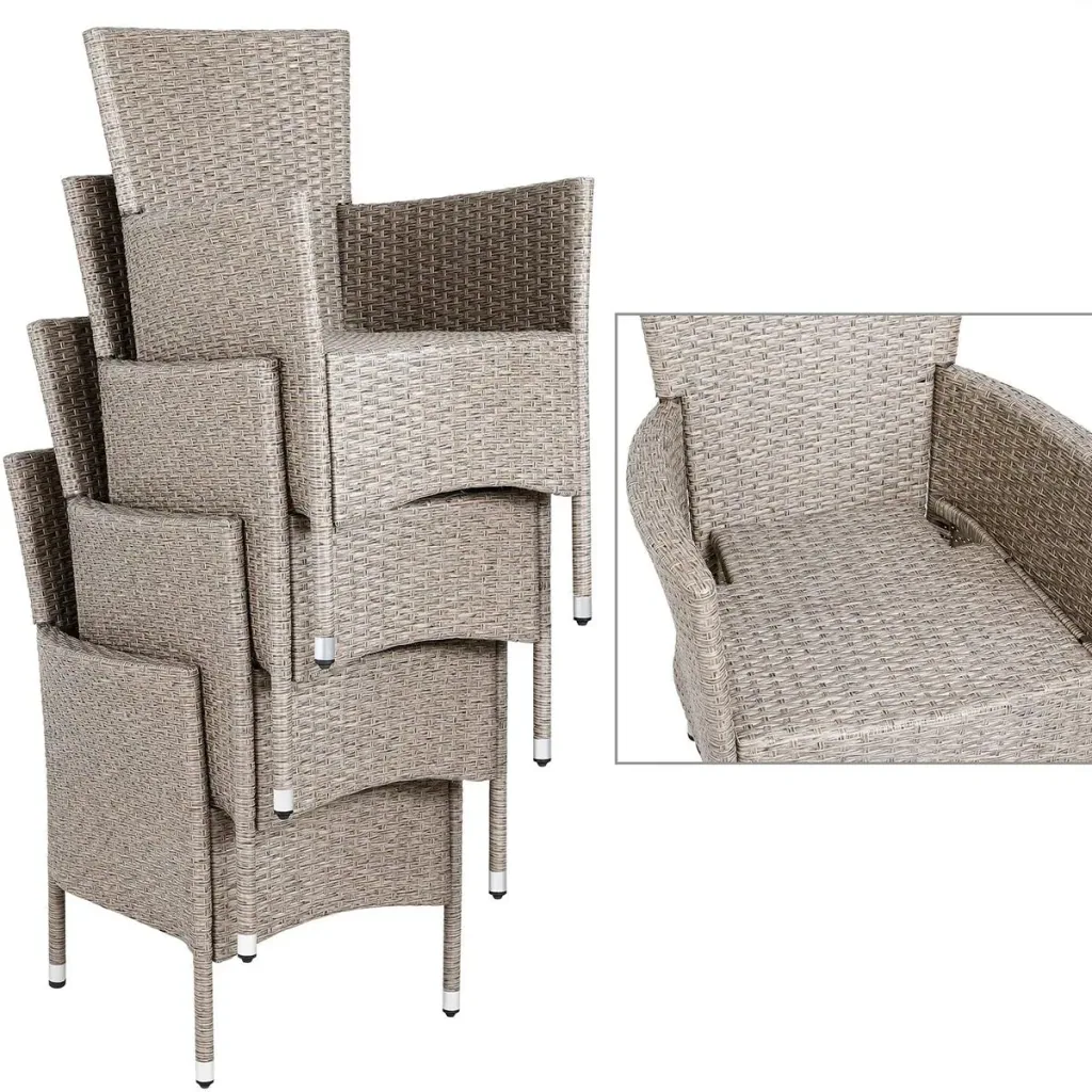 Garden set polyrattan set 17 stackable Bali beige