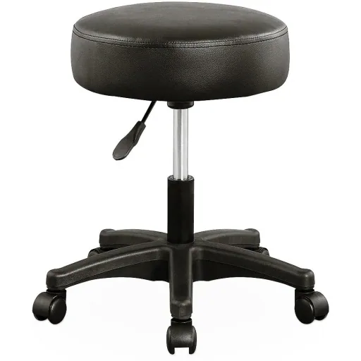 Tabouret / office stool - rotatable and adjustable - black